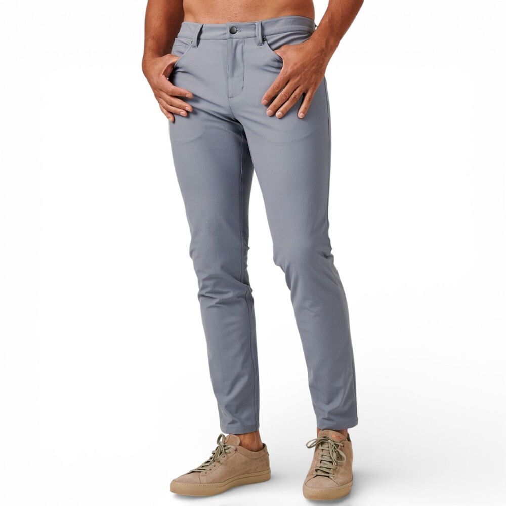 7 Diamonds Men's Infinity 7-Pocket Slim Fit Pant Gray 38x32